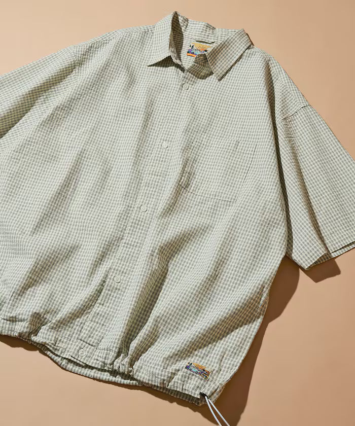 FREAK'S STORE for BEACH & FES Seersucker Spindle Regular Collar Short Sleeve Shirt