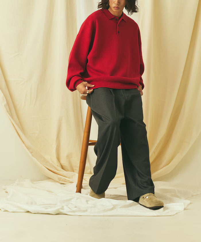 Relax Fit Relax Fit Sweat-like Polo Collar Knit [Limited Edition]