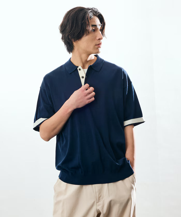 Relax Fit Relax Fit Cool Touch Color Block Knit Polo Shirt [Limited Edition]