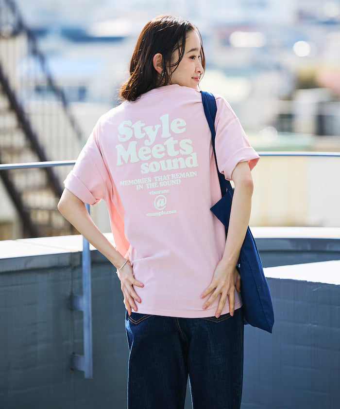Big Silhouette Back Print Crew Neck T-Shirt / Style Meets 【Limited Edition】