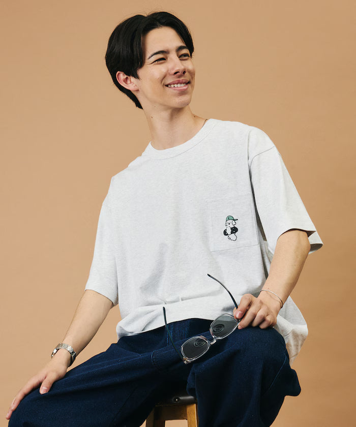 tombonia/Tombonia Back Print Crew Neck Pocket T-Shirt/Skate Boy