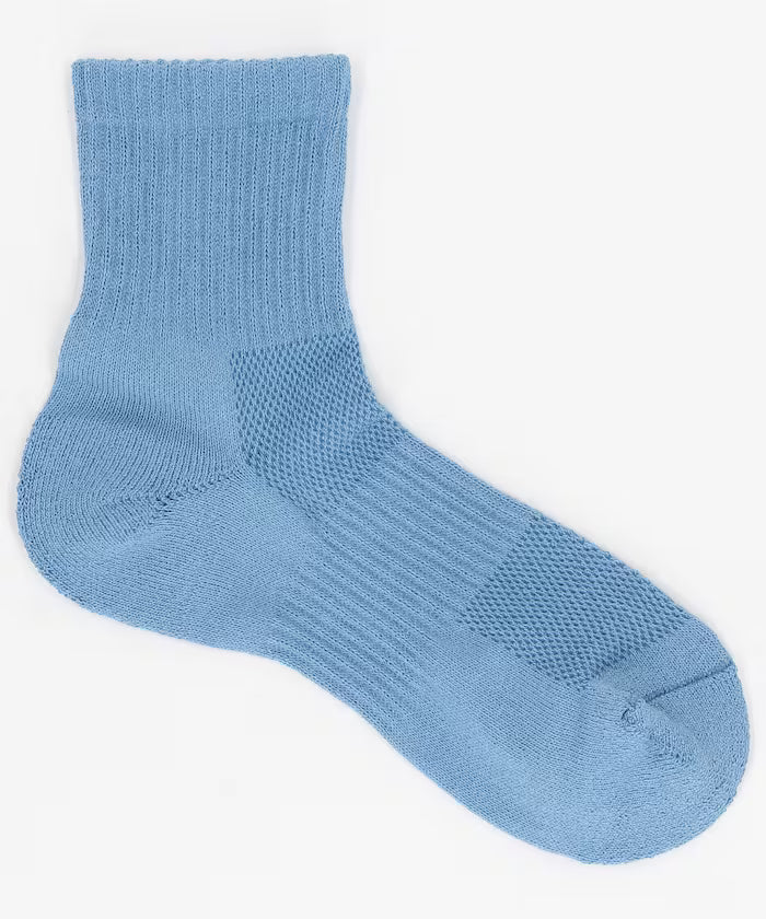 Washi Plain Quarter Socks (Fits 25.0-27.0cm) - Sax Blue