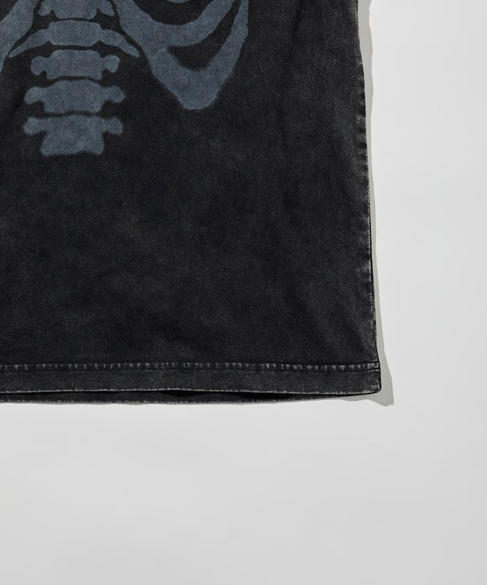 Bone Print Powder Bleach Crew Neck T-Shirt