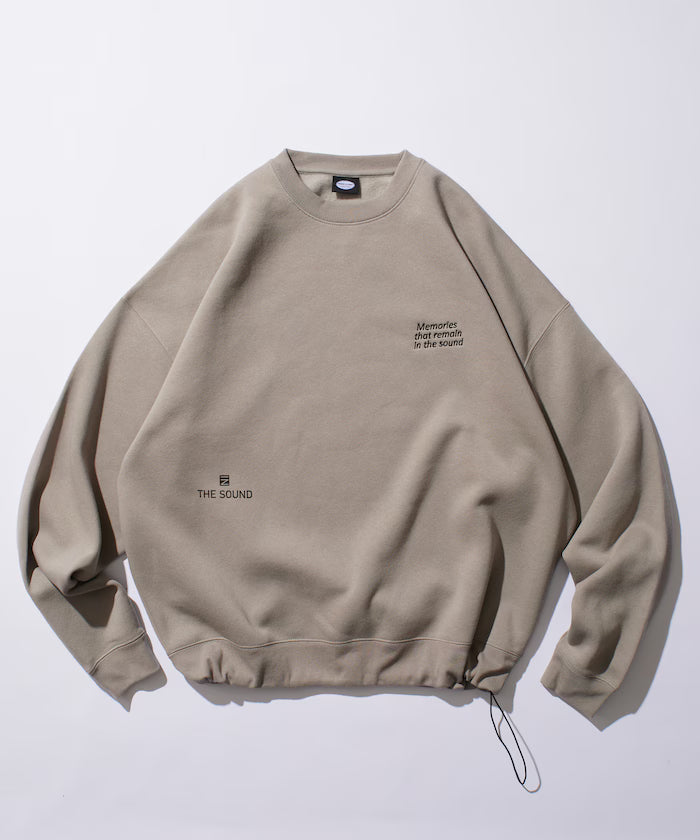 Big silhouette one-point embroidery back print hem code crew neck sweatshirt 【limited edition】