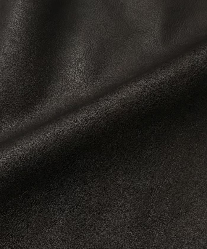 Oversized Crush Leatherette Jacket / Collar Corduroy