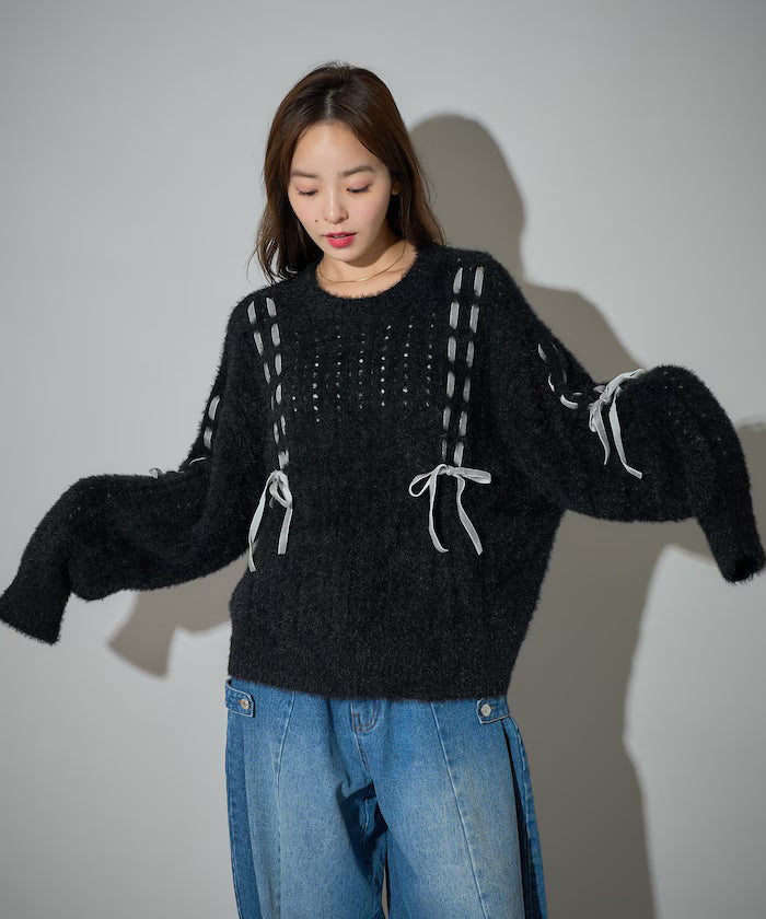 Velvet Ribbon Woven Feather Knit Limited Edition