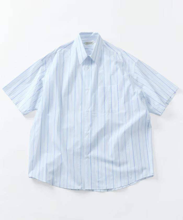 Relax Fit Relaxed Fit Short Sleeve Regular Collar Shirt [Limited Edition] - White Stripe