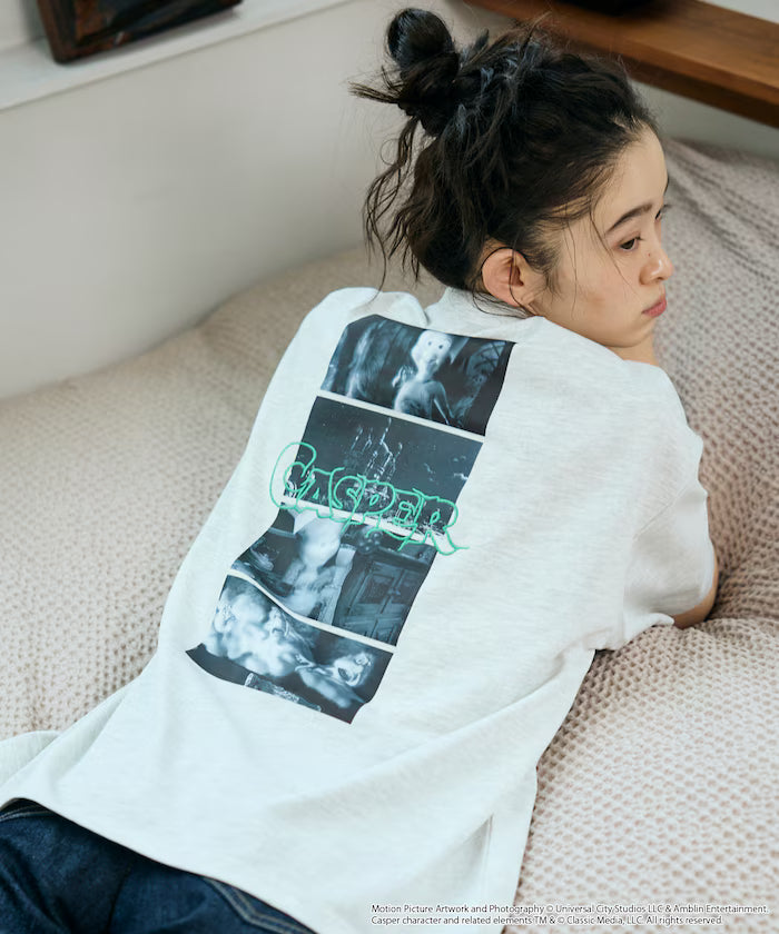 Casper Exclusive Big Silhouette Back Print Crew Neck T-Shirt [Limited Edition] - Ash Gray