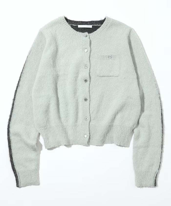 Alpaca Blend Bicolor Knit Cardigan
