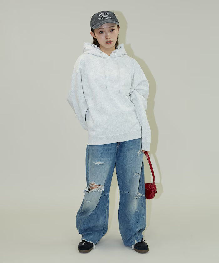 Hoodie with lace and brushed lining - Limited Release