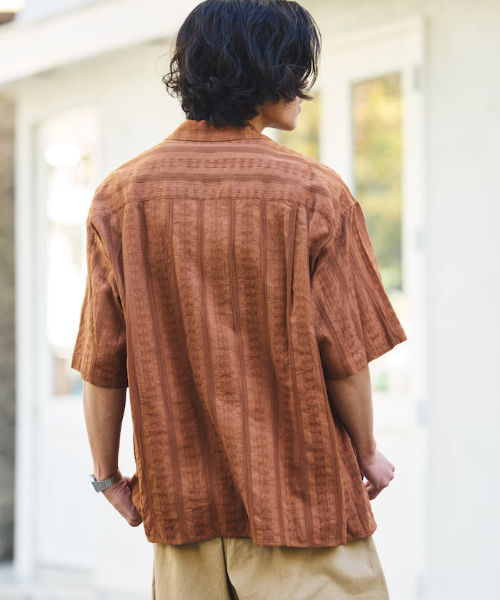 Relaxed Fit Allover Jacquard Open Collar Shirt [Limited Edition]