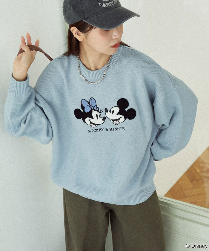 Mickey Mouse & Minnie Mouse/Mickey Mouse & Minnie Mouse/Sagara Embroidery Oversized Knit Limited Edition