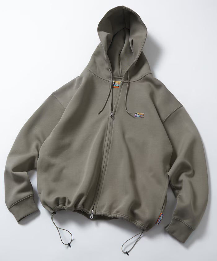 Big Silhouette Spindle Cardboard One Point Logo Sweat Zip-Up Hoodie