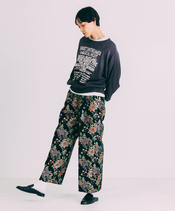 Flower Jacquard Wide Pants