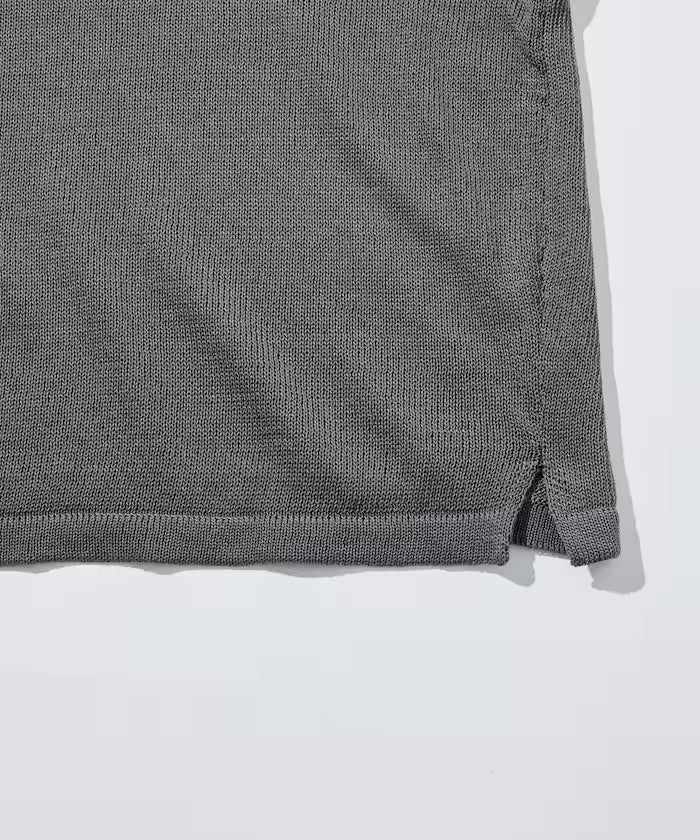 Sheer Knit Polo Shirt & Cotton T-Shirt Layered Set