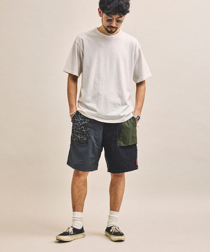 Relaxed Fit Recycled Nylon Webbing Belt Shorts