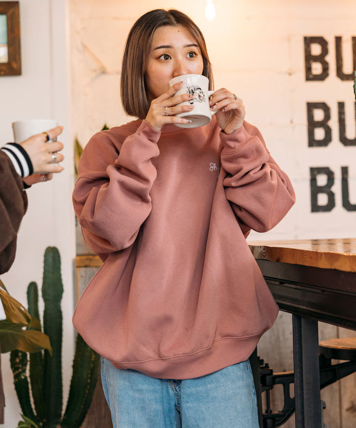 SHE WOLF DINER×FREAK'S STORE/She Wolf Diner Exclusive Big Silhouette Back Embroidered Crewneck Sweatshirt/WOLF [Limited Edition]