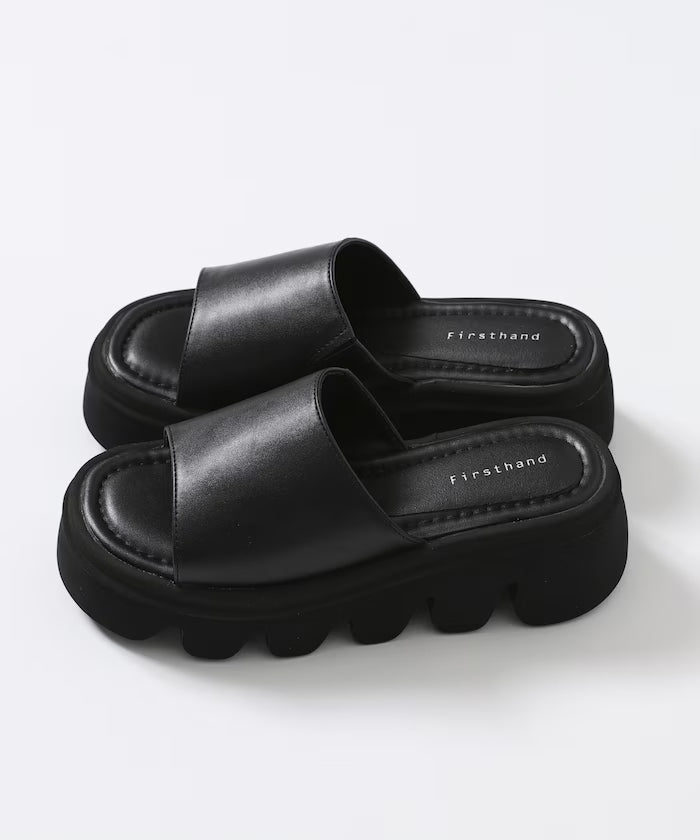 Volume Curved Sole Leatherette Covered Sandal