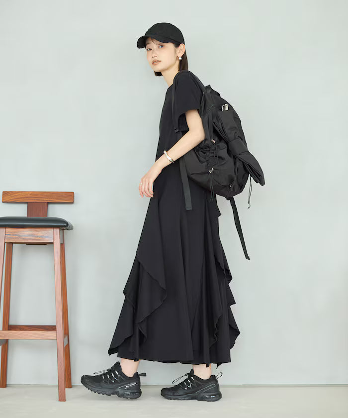 Organic Cotton Draped Flare Dress