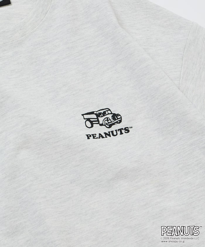 PEANUTS/Peanuts Exclusive Big Silhouette Back Print Crew Neck T-Shirt/HAPPY FUN DAY [Limited Release]