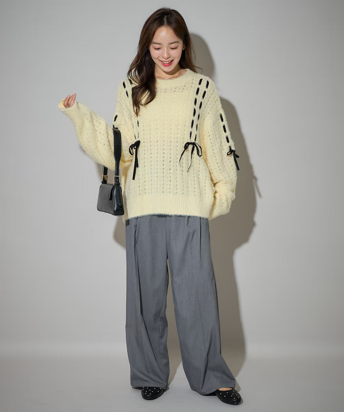 Velvet Ribbon Woven Feather Knit Limited Edition