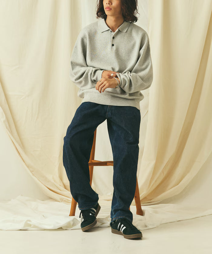 Relax Fit Relax Fit Sweat-like Polo Collar Knit [Limited Edition]