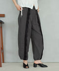 Nylon Lace Easy Wide Pants - Charcoal Gray