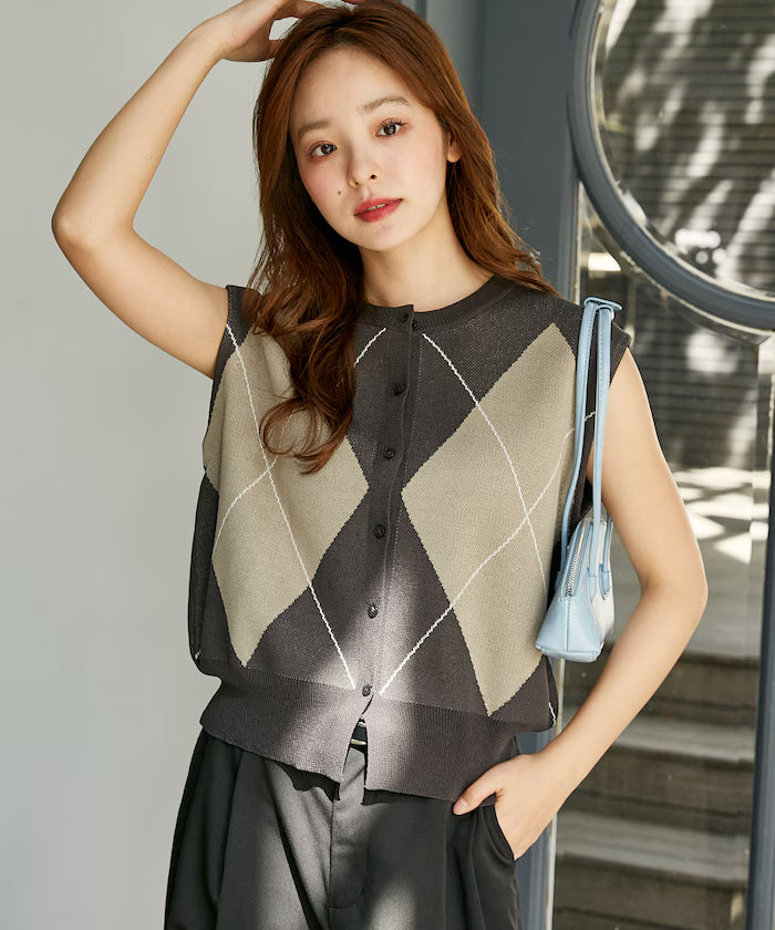 Summer Knit Argyle Vest Limited Edition