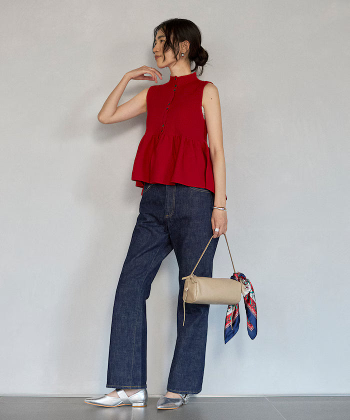 Japan-made Whole Garment Peplum Vest