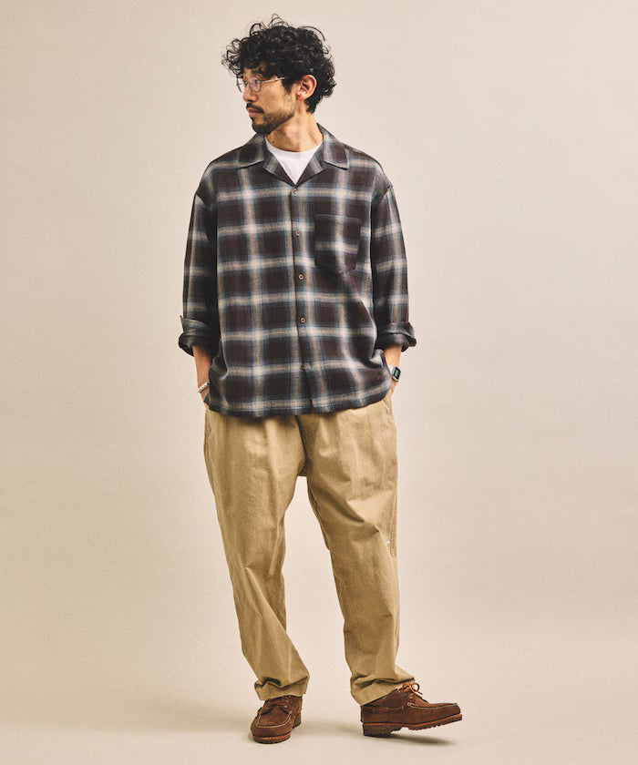 Pre-dyed ombre check sheer shirt relaxed fit