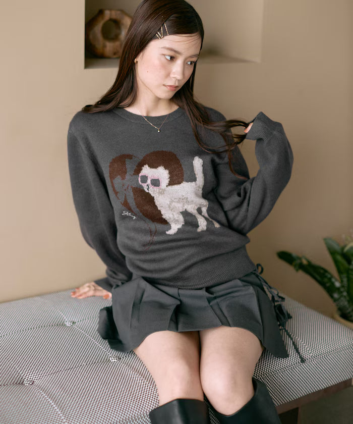 Sweat-like Animal Jacquard Knit