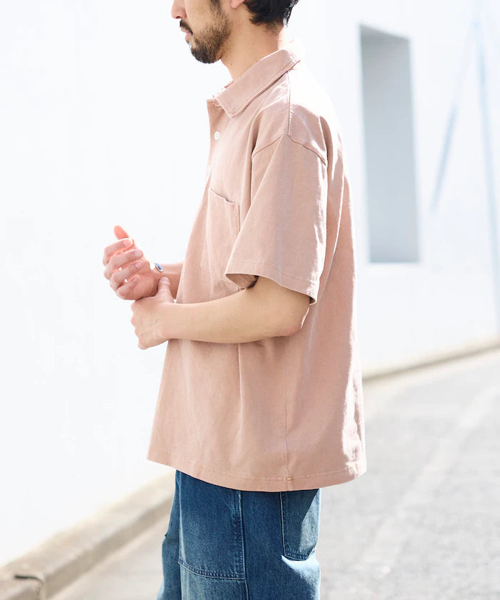 HEAVY WEIGHT/Heavyweight Pigment Short Sleeve Polo Shirt/T-shirt/10.5 oz