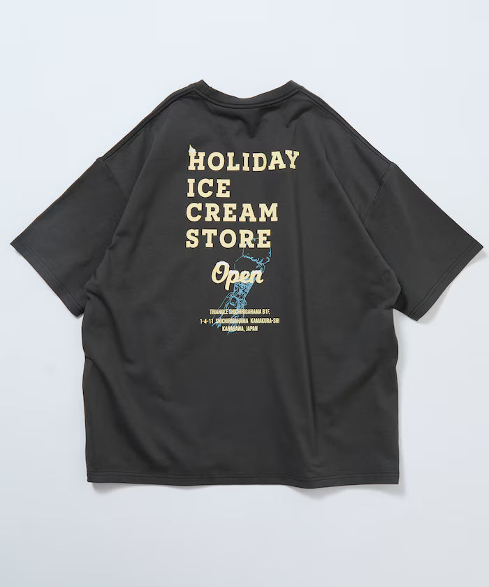HOLIDAY ICECREAM×FREAK'S STORE Collaboration Big Silhouette Back Print Crew Neck T-Shirt [Limited Edition]