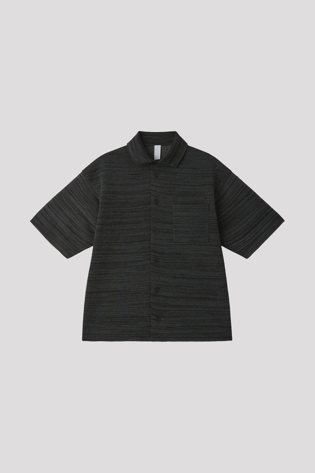 TC MILAN RIB SHORT SLEEVE SHIRT - SHADOW GRAY-BLACK