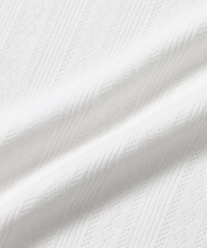 Henry Neck Knitted Lace T-Shirt