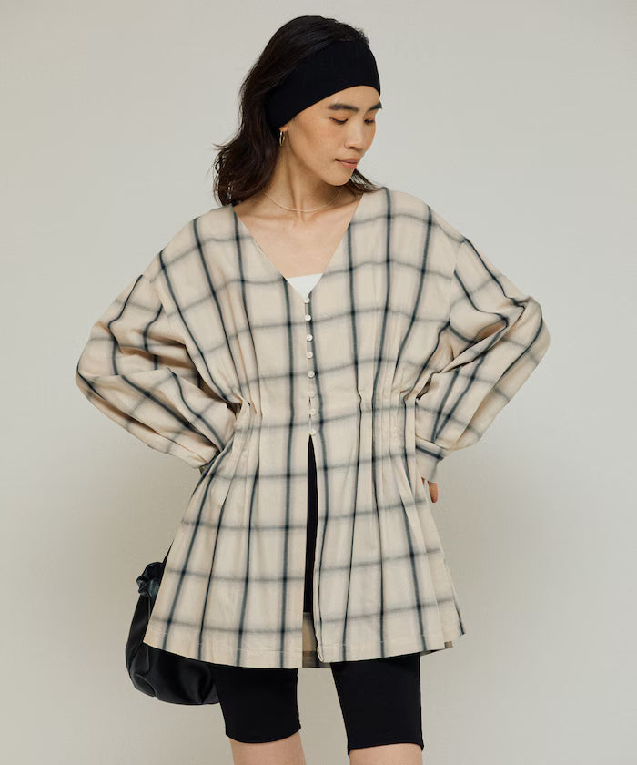 Ombre Check Tuck Shirt / Tunic