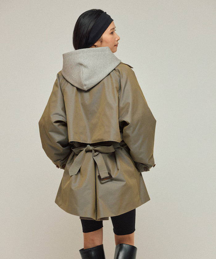 Mid-length T/C Chambray Trench Coat
