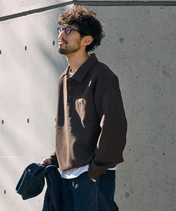 Big Silhouette Spindle Cardboard One Point Logo Polo Color Sweat