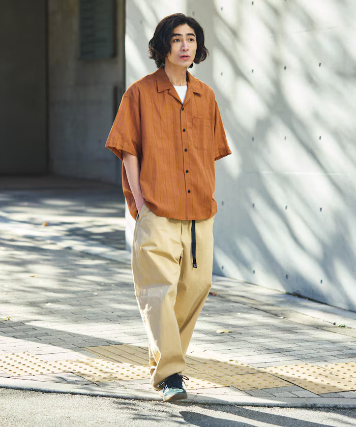 Relax Fit Relaxed Fit Shadow Stripe Open Color Shirt [Limited Release]