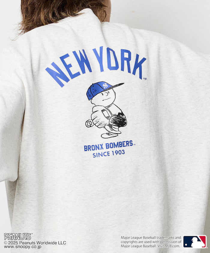 MLB×PEANUTS Exclusive Big Silhouette Back Print Crew Neck Sweat/YANKEES [Limited Edition]