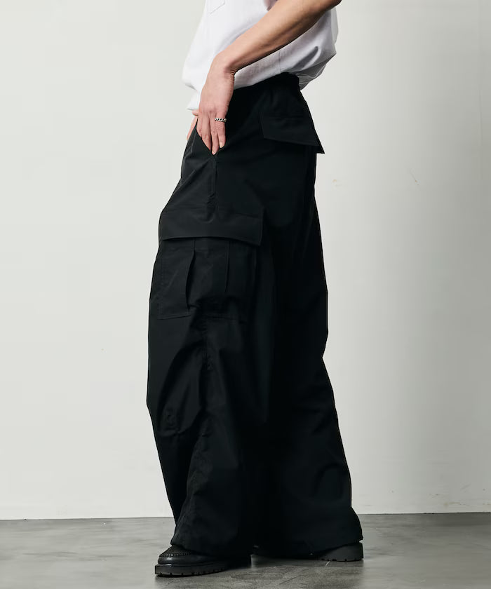 Quick Dry Fabric Wide Silhouette Poly Ripstop Cargo Pants/UV Cut/Quick Dry 【Limited Release】