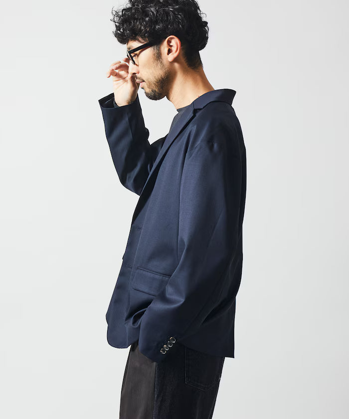 Sleeve-Contrast Tailored Jacket / Relaxed Fit