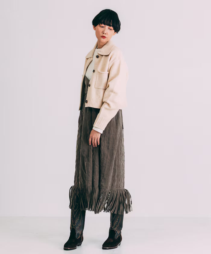 Fade-Processed Fringe Mini Dress