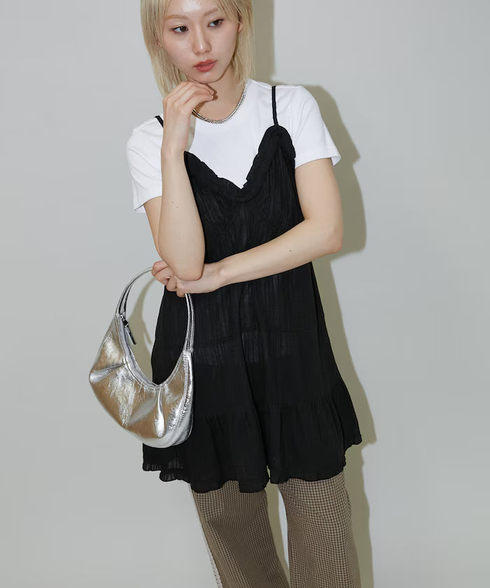 India Cotton Ruffle Tiered Camisole Mini Dress Limited Edition