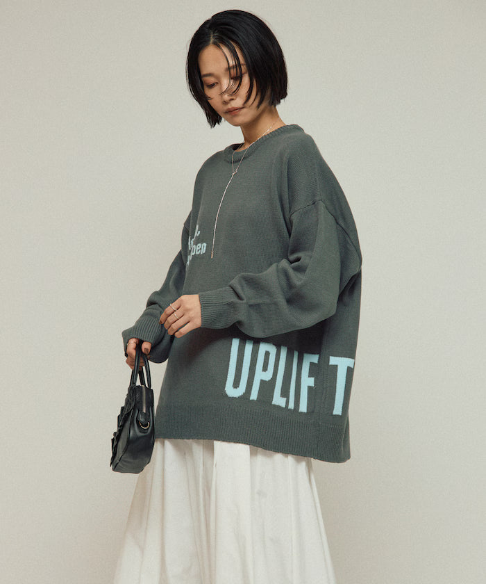Sweat-like Lettered Knit / Jacquard Knit