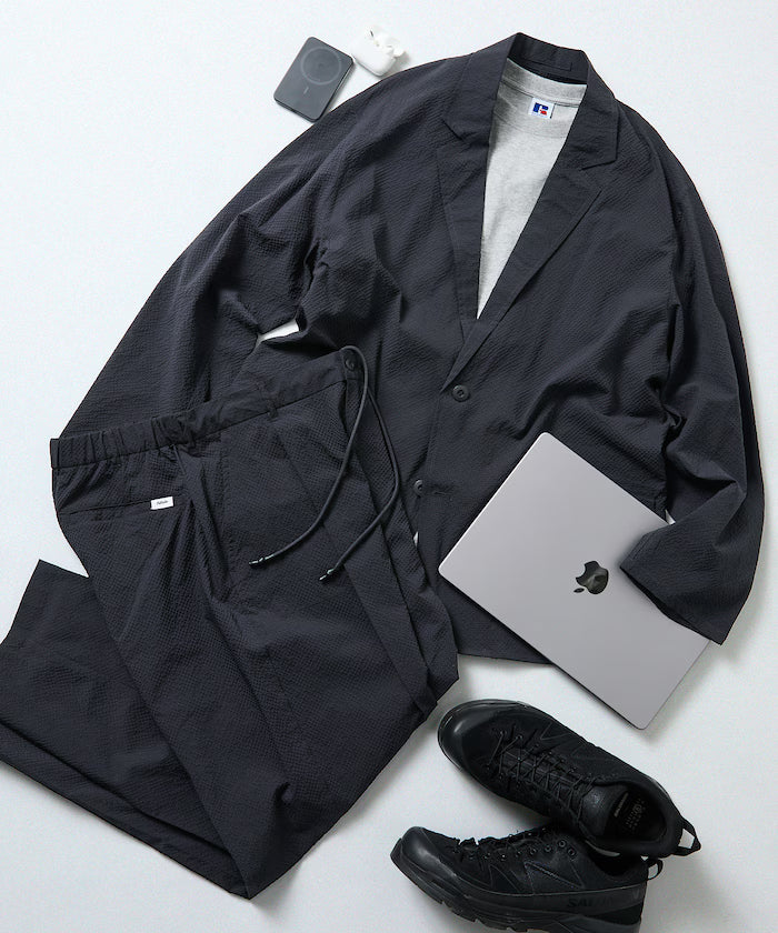 AiRide/AiRide Relax Fit Seersucker Setup/Tailored Jacket/Wide Slacks/Quick Dry/UV Cut 【Limited Release】