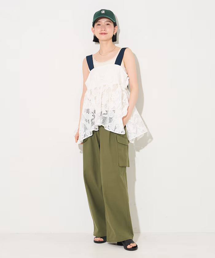 Flower Motif Batten Lace Iris Hem Camisole Top 【Limited Edition】