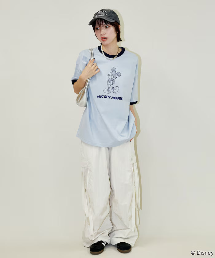 <Functional Material>Mickey Mouse/Sketch Ringer T-Shirt Limited Edition