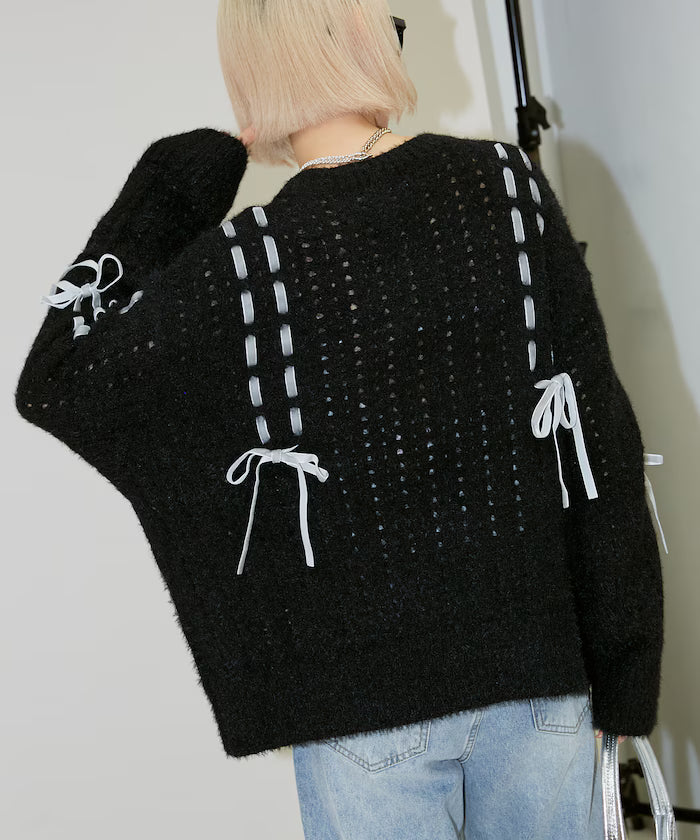 Velvet Ribbon Woven Feather Knit Limited Edition