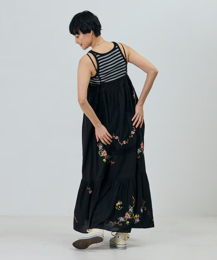 India Flower Cross Stitch Lace Camisole Dress